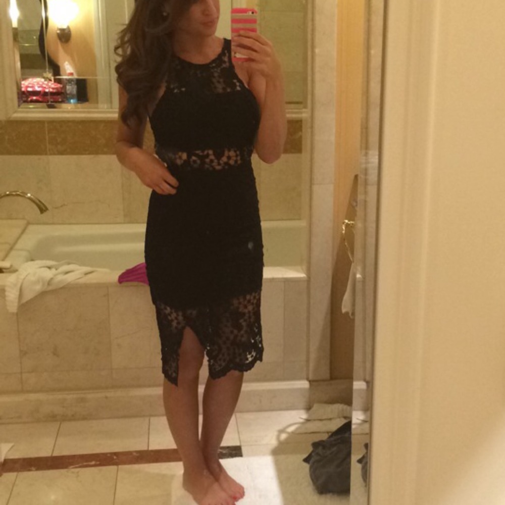 Black lace dress